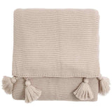 M&S Collection Knitted Tassel Throw One Size Neutral