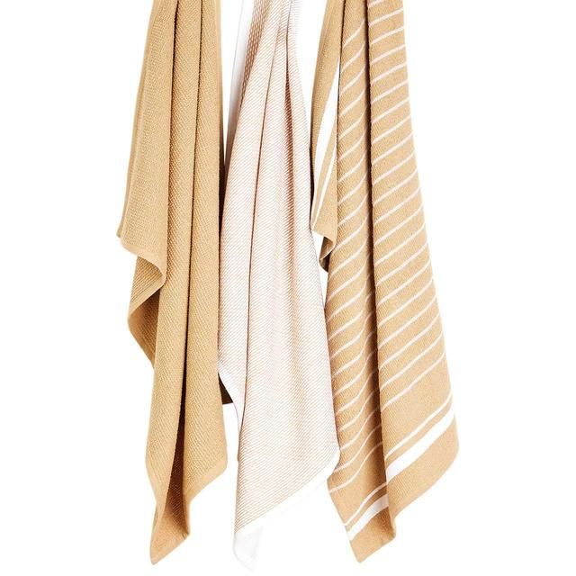M&S Collection Set of 3 Cotton Rich Kitchen Towels One Size Neutral 3 per pack