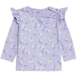 M&S Cotton Floral Long Sleeve Top 0 Months-3 Years Purple