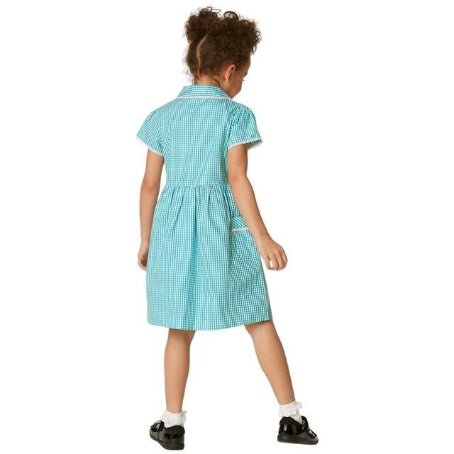M&S Cotton Gingham School Dresses 3-10 Years Green