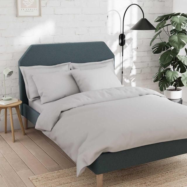 M&S Cotton Rich Duvet Cover Double Silver Grey