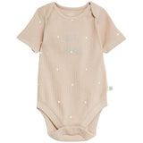 M&S Cotton Rich Spot Big Hugs Slogan Bodysuit Newborn- 12 Months Biscuit