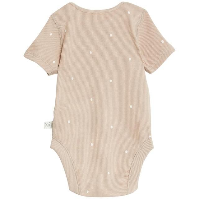 M&S Cotton Rich Spot Big Hugs Slogan Bodysuit Newborn- 12 Months Biscuit