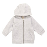 M&S Cotton Zip Hoodie 0 Months-3 Years Grey Marl