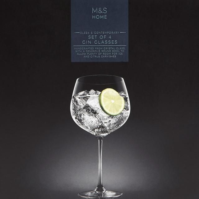 M&S Crystal Gin Glasses Set 780ml 4 per pack