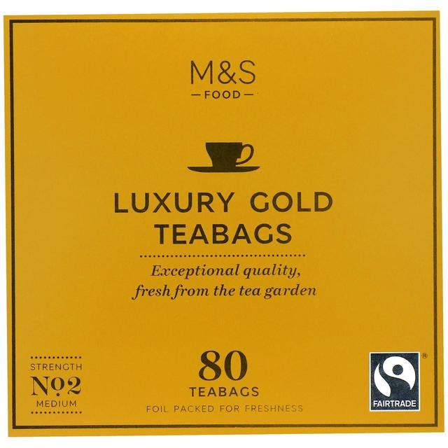 M&S Fairtrade Luxury Gold Teabags 80 per pack