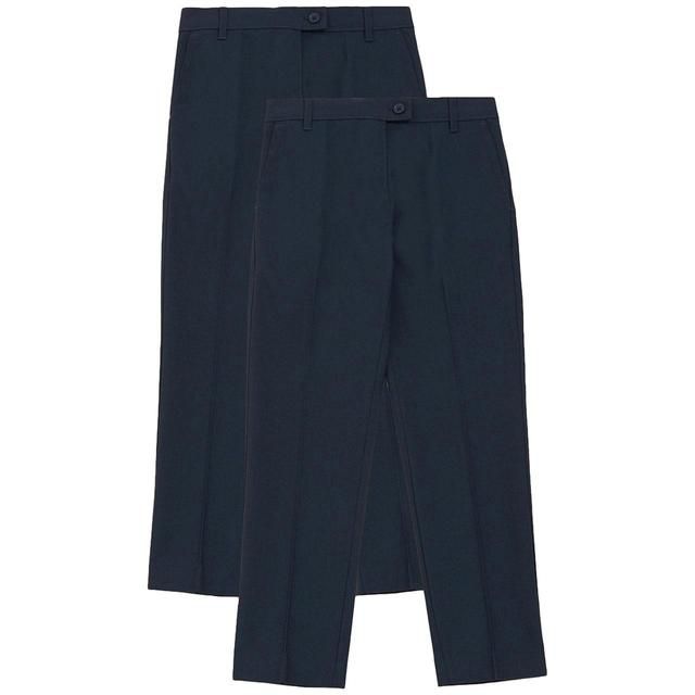 M&S Girls 2Pk Slim Leg Adj Hem Trs 3-4 Y 2 per pack