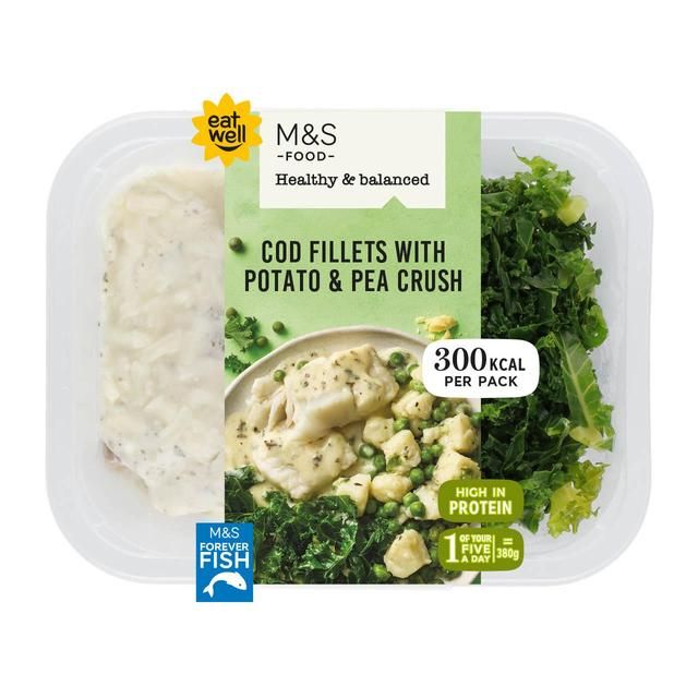 M&S Healthy & Balanced Cod Fillets with Potato & Pea Crush 380g