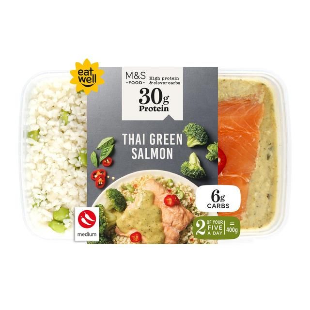 M&S High Protein Thai Green Salmon Box 400g