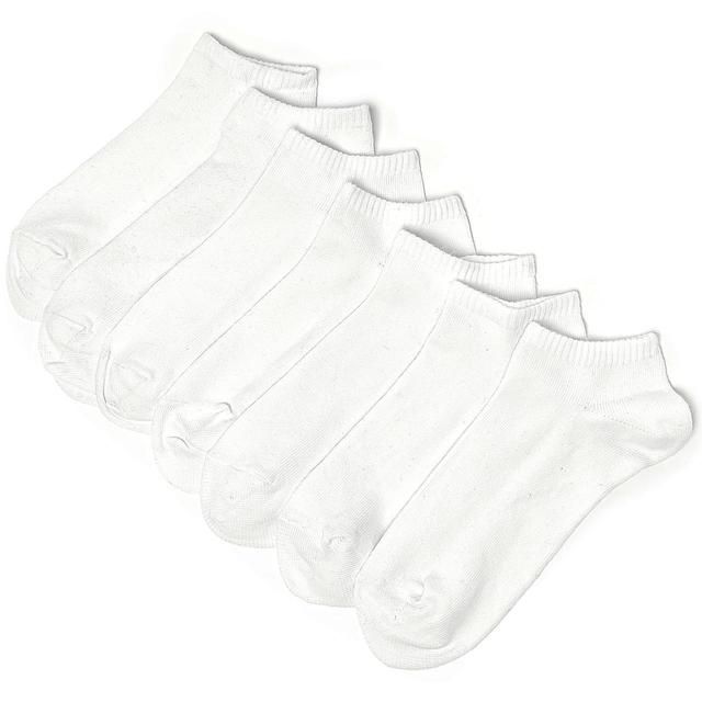 M&S Kids 7pk Cotton Trainer Liner Socks 3-16 Years White