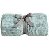 M&S Knitted Tassel Throw 1SIZE Duck Egg