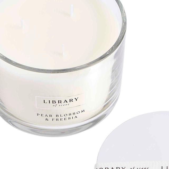 M&S Library of Scent Pear Blossom & Freesia 3 Wick Candle