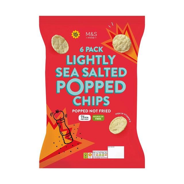 M&S Lightly Salted Popped Potato Chips Multipack 6 per pack