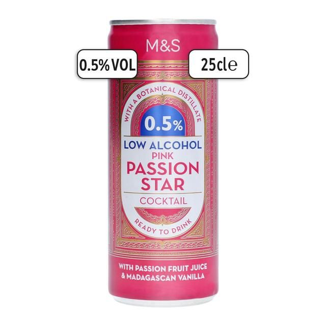 M&S Low Alcohol Pink Passion Star Cocktail 250ml