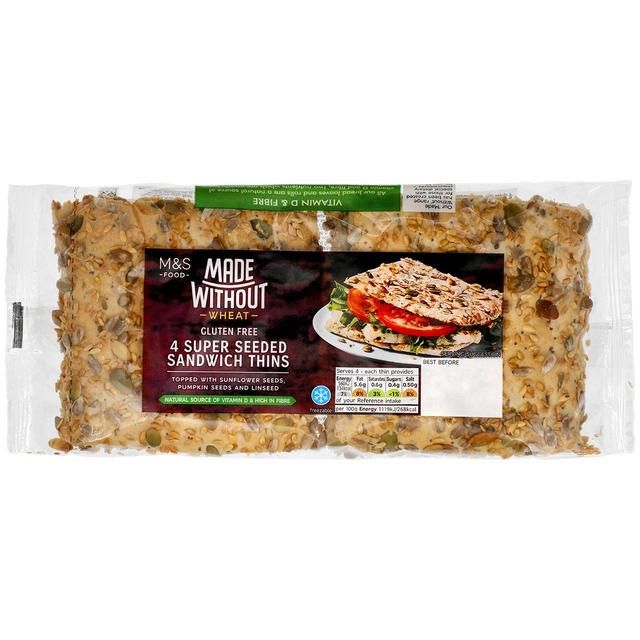 M&S Made Without Seeded Sandwich Thins 4 per pack