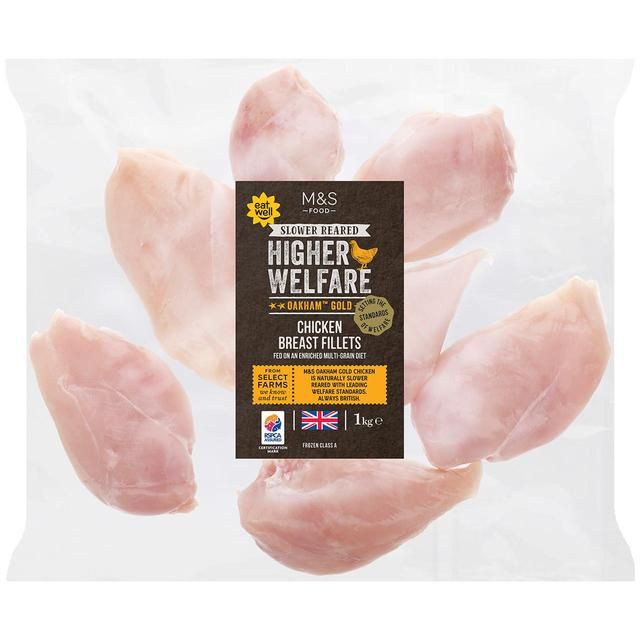 M&S Oakham Gold Chicken Breast Fillets Frozen 1kg