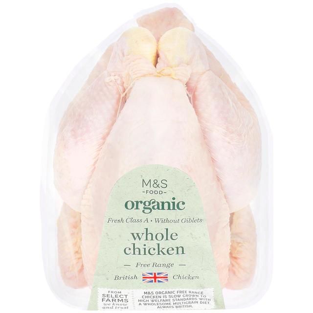 M&S Organic Free Range Whole Chicken Typically: 1.8kg