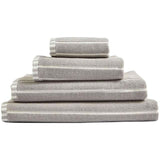M&S Pure Cotton Carved Stripe Hand Towel Light Grey