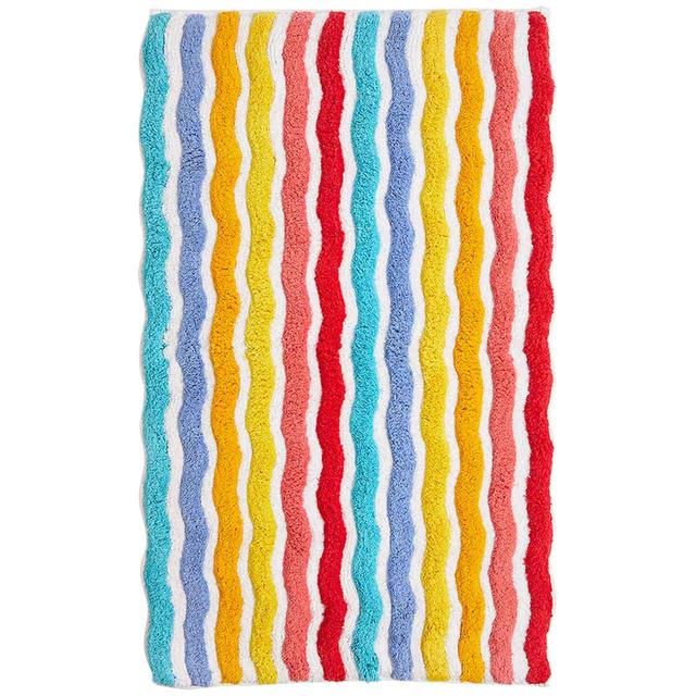 M&S Pure Cotton Rainbow Squiggle Bath Mat