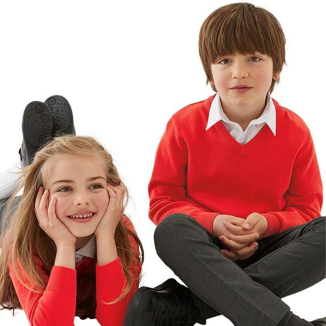 M&S Red Unisex 2Pk Cotton Jumper with Staynew 3-14 Y