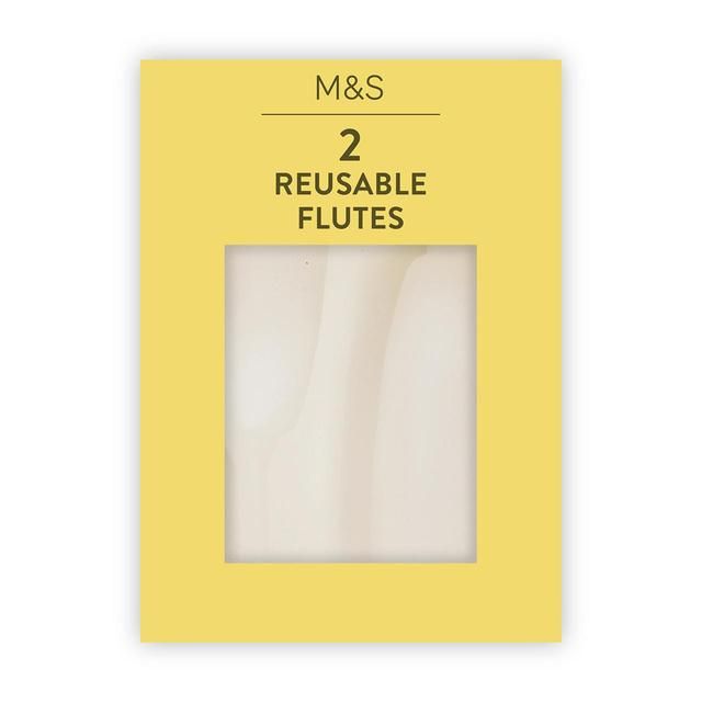 M&S Reusable Champagne Flutes 2 per pack