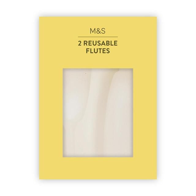 M&S Reusable Champagne Flutes 2 per pack