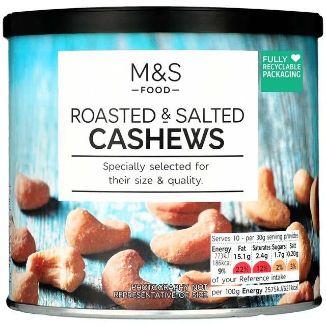 M&S Roasted & Salted Cashew Tin 300g GOODS M&S
