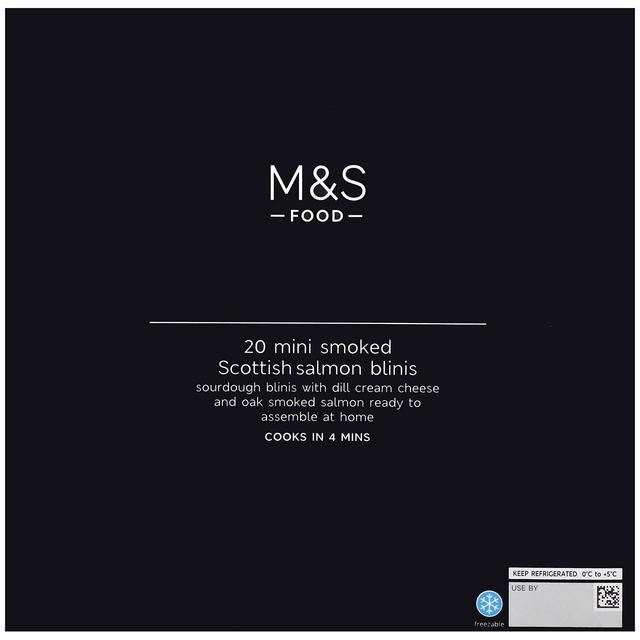 M&S Scottish 20 Mini Smoked Salmon Blinis 400g
