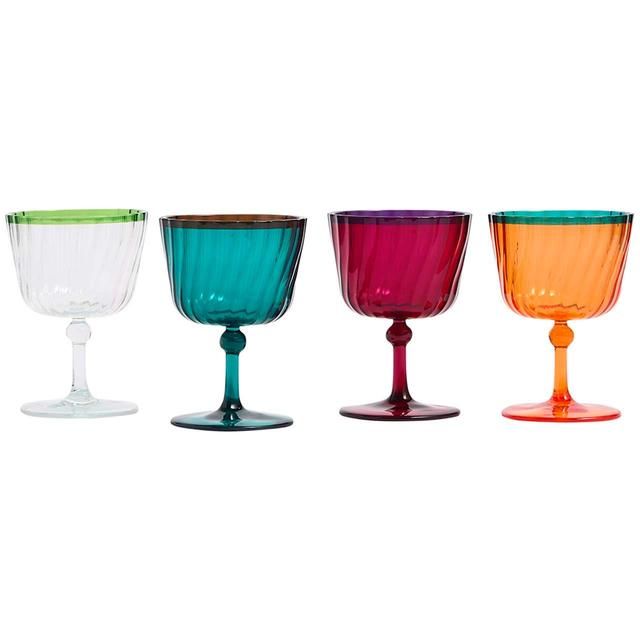 M&S Set Of 4 Ikat Brights Two Tone Wine Glasses 4 per pack