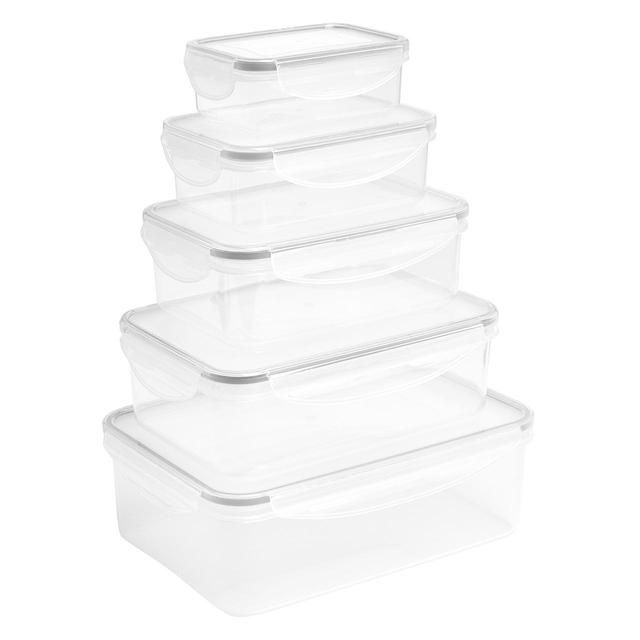 M&S Set of 5 Kitchen Storage Tubs Grey 5 per pack