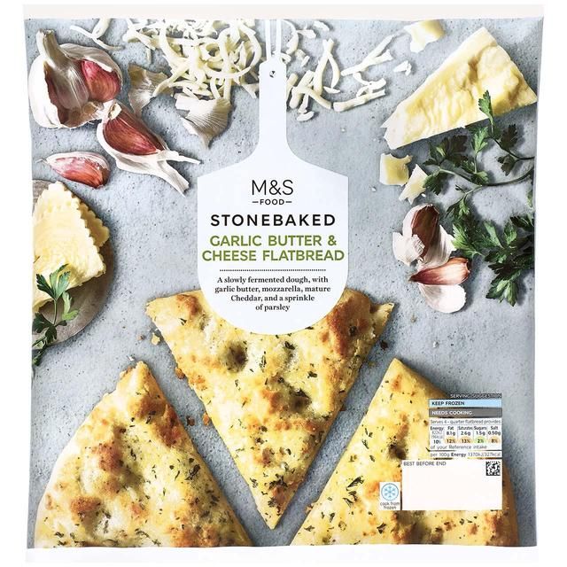 M&S Stonebaked Garlic & Cheese Flatbread Frozen 240g