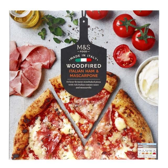M&S Stonebaked Woodfired Ham & Mascarpone Pizza Frozen 390g