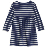 M&S Striped Long Sleeve Dress 0 Months-3 Years Navy