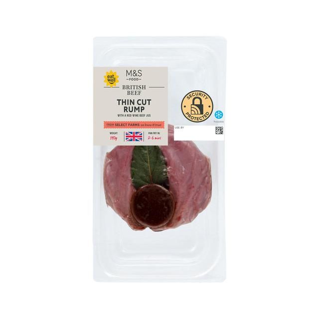 M&S Thin Cut Rump Steak with Red Wine Beef Jus 190g
