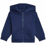 M&S Unisex Cotton Rich Zip Hoodie 0-3 Years Navy