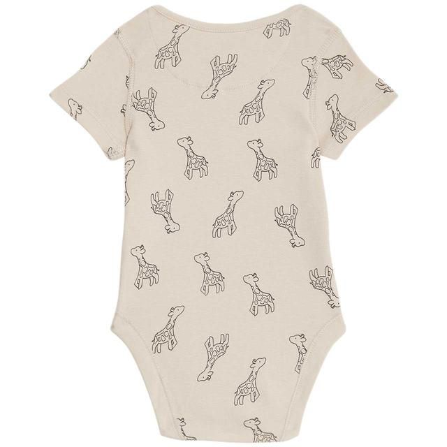 M&S Unisex Giraffe Bodysuits Newborn-3 Years Yellow
