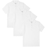M&S Unisex Pure Cotton Polo Shirts 12-13 Years White 3 per pack