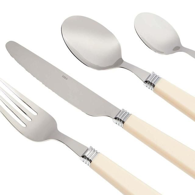 M&S Vintage Cutlery Set Cream 16 per pack
