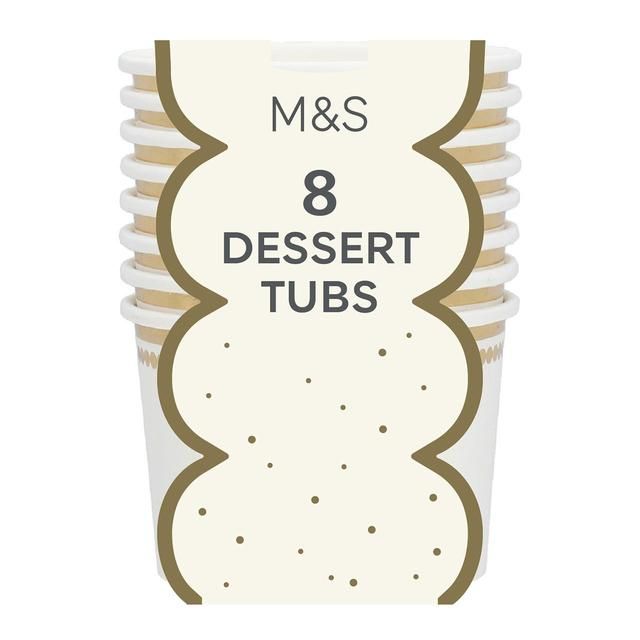M&S White & Gold Paper Dessert Tubs 8 per pack