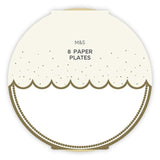 M&S White Paper Plates 8 per pack