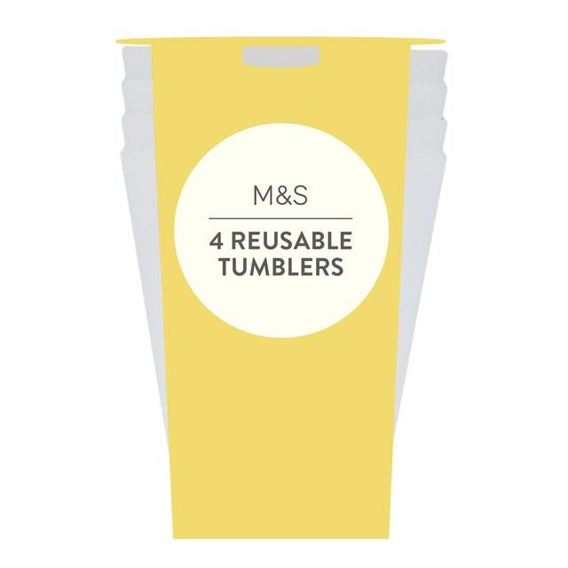 M&S White Reusable Picnic Tumblers 4 per pack