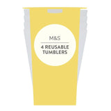 M&S White Reusable Picnic Tumblers 4 per pack