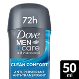 Dove Men+ Care Advanced Care Clean Comfort Stick 50Ml