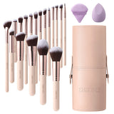Livingandhome 18pcs Professional Makeup Brush Set Nude Pink
