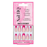 Nail HQ Coffin Pink Contrast French Nails (24 Pieces)