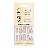 Nail HQ Almond Lemon French Nails (24 Pieces)