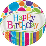 Creative Party Bright & Bold Birthday Plates (Pack of 8)