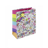 Eurowrap Girly Text Gift Bag (Pack of 6) (M)
