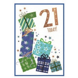 Simon Elvin Gift Wrap 21st Birthday Card (Pack of 6)