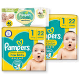 New Born Nappy Size 1 & Harmonie New Baby Wipes Bundle